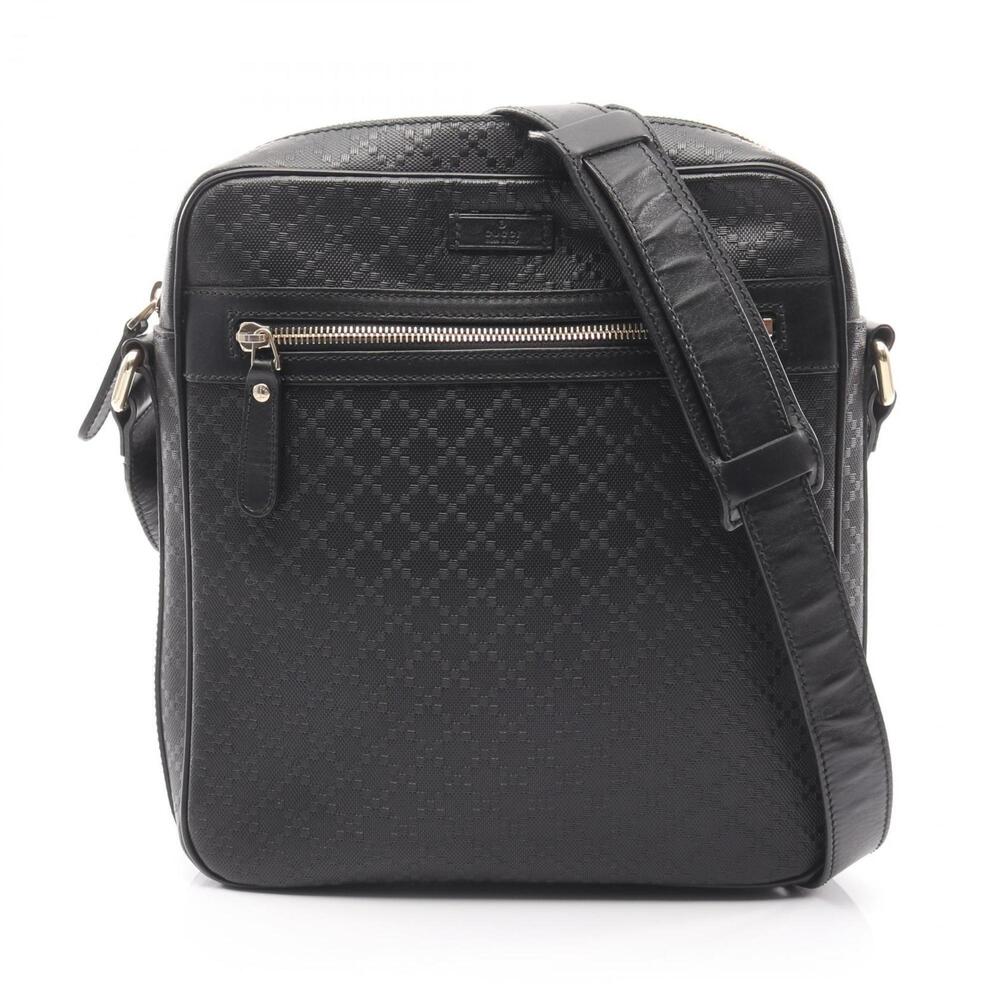 GUCCI Authentic Black Leather Shoulder Bag